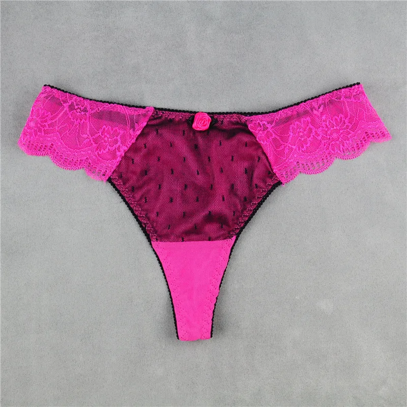 rose red APOCAL сексуальные женские стринги кружевные хлопковые стринги леопардовое нижнее белье с низкой талией Нижнее белье пэчворк бесшовные трусики 3XL - Цвет: rose red