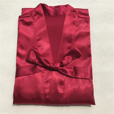 red -Short 1 шт./партия, Атласный халат-кимоно с именем на заказ, Свадебный халат для подружки невесты, индивидуальный халат, подарки, вечерние Халаты для подружки невесты - Цвет: red -Short