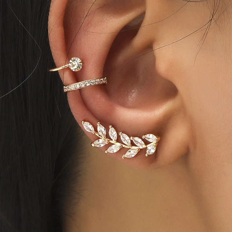 Bohemian No Piercing Crystal Rhinestone Ear Cuff Wrap Stud Clip