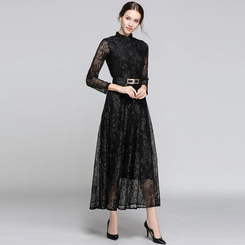 Новинка 2020 весеннее кружевное платье для женщин большие размеры европейские