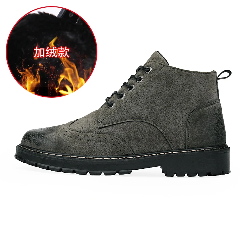 Thicken Army Green MUJN/; мужские ботинки; зимняя обувь; Мужские дышащие зимние ботинки с теплым плюшем; зимняя обувь; мужские повседневные кроссовки; большие размеры 39-44 - Цвет: Thicken Army Green