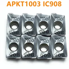 10 шт. HM90 APKT1003 PDR IC908 фреза токарный инструмент карбидная вставка для ЧПУ APKT 1003 торцевая фреза токарный станок фрезерный