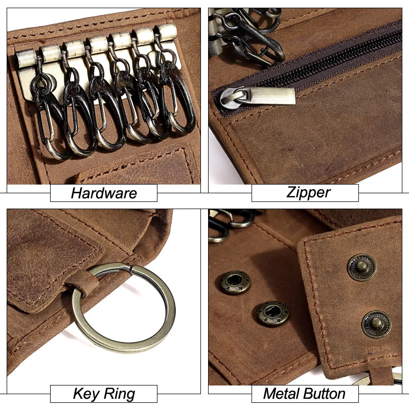 Кожаная сумка для ключей, повседневная, многофункциональная, 30%, кошелек, голова, кожа, автомобильный держатель для ключей