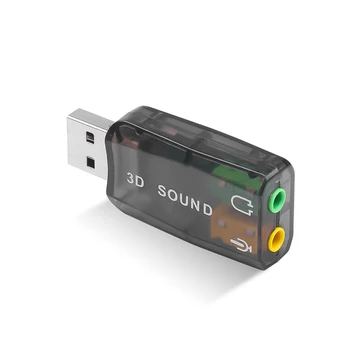

Hot USB Sound Card USB2.0 Audio 5.1 to 3D Mic Mini Speaker Audio Headset Sound Card Adaptor 5.1 for PC Laptop