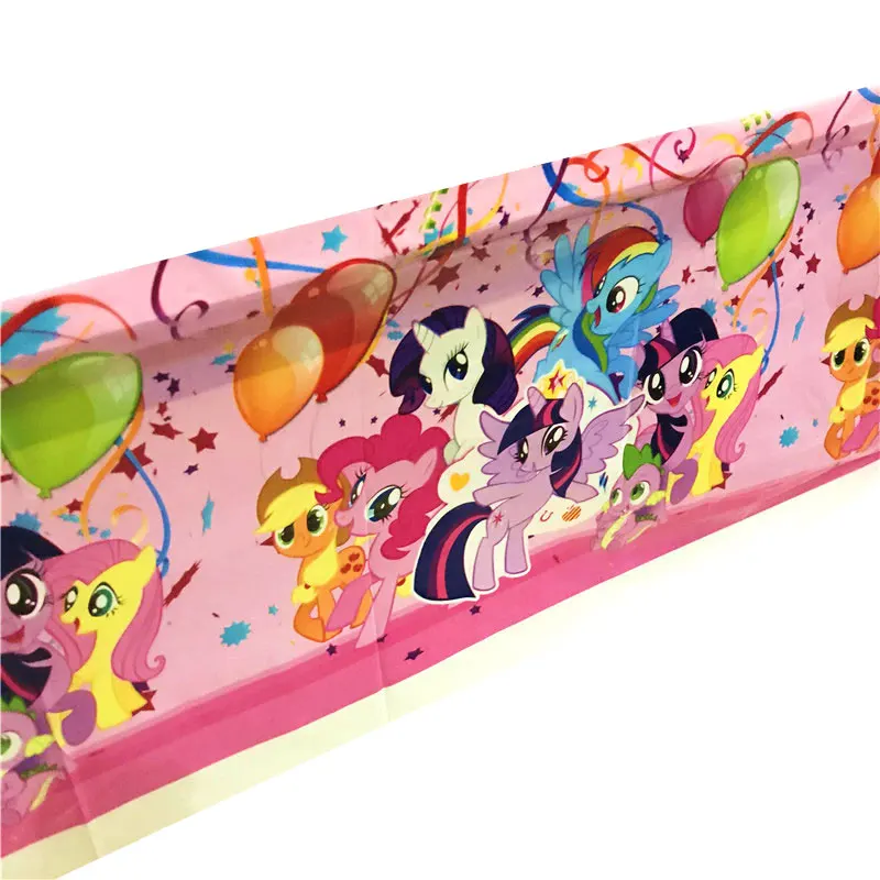 Горячая Распродажа 1 шт 108*180 см My Little Pony детский день рождения, день рождение мальчика вечерние одноразовые скатерти для душа для малышей