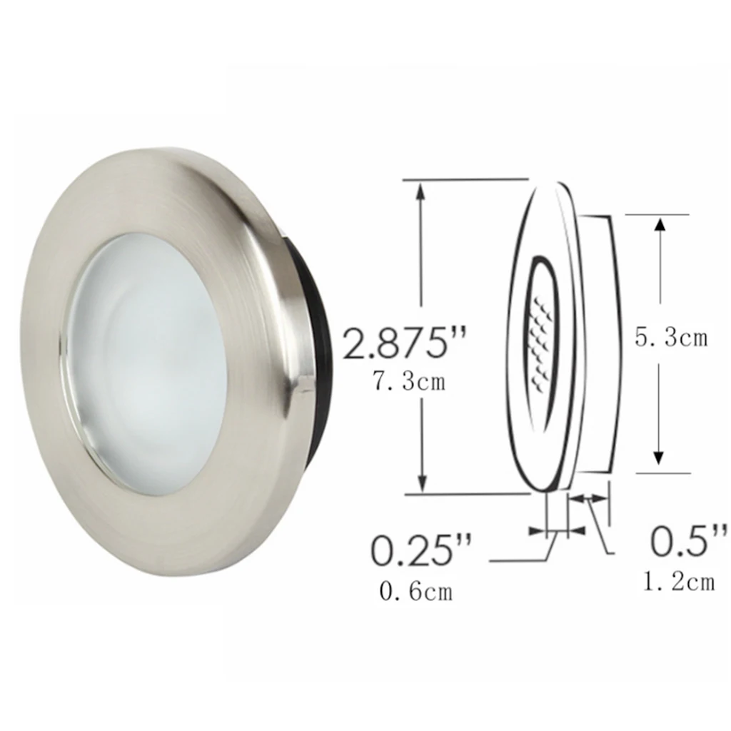 MagiDeal 12V светодиодный потолочный светильник для автомобильной лодки RV nterior Dome 3000K 2,9'