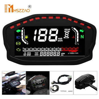 Online Motorcycle LCD Color Screen Odometer Tachometer, Retrofit LCD Digital Meter, Speed, Water Temperature, ABS Fuel Gauge