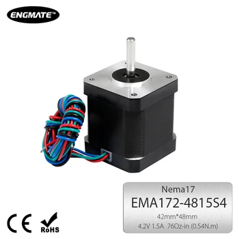 

ENGMATE Nema 17 Stepper Motor 76Oz-In 2-Phase 1.5A EMA172-4815S4 for CNC Mill Router Cutter