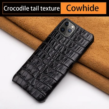 

Suitable for iPhone 6 6s 7 8 Plus 11 Pro X Xr Xs Max cowhide crocodile tail fin phone back cover, suitable for iPhone 6sp 7p