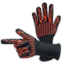 BBQ grill glove High temperature Heat Resistant Glove barbecue Fire Protection Gloves For Cooking Baking Microwave Oven