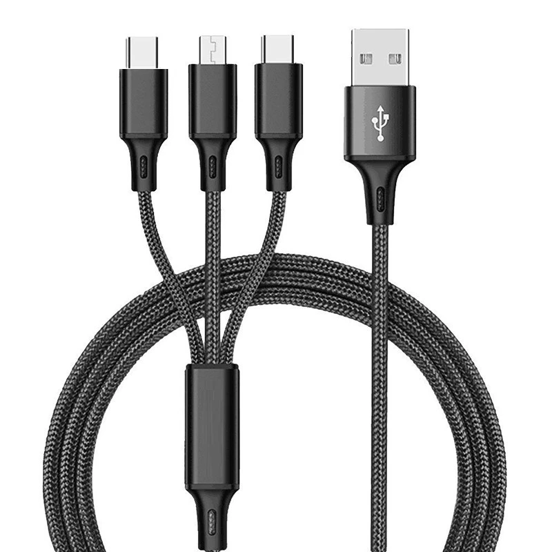 65 watt usb c charger 3 In 1 Type C Micro USB Multi Charger Cable for Xiaomi Redmi Note 5 Samsung A60 S9 S8 Mobile Phone USB Cord USB-C Charging Cabel mobile phone chargers