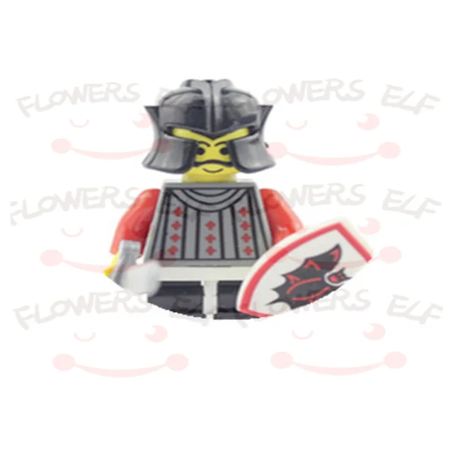 1PCS Blue Lion Red Green Dragon Knight Mini Two-person Villain Middle Age Assembling Building Blocks Children'sToy Medieval Knig 9805F