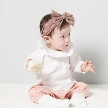 

Baby Girl Shirt 0-2-Year-Old Infant Pure Cotton Ruffled Collar Long Sleeve Loose-Fit Base Shirt Tops 2020 Spring Summer