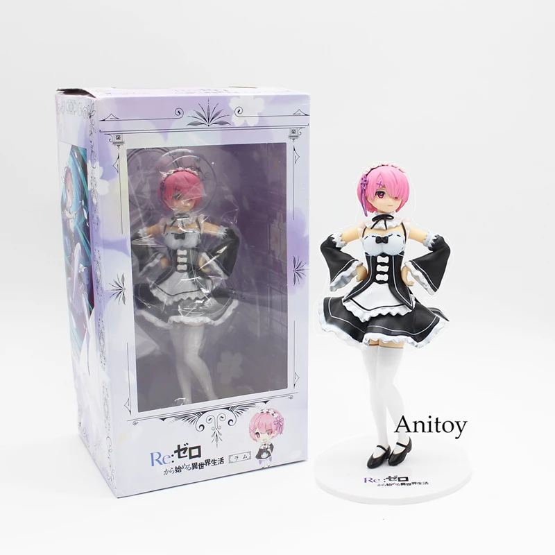 Re: жизнь в другом мире от ноль Рам Рем горничная вер. ПВХ Re Zero фигурка Коллекционная модель игрушки для девочек кукла 20 см - Цвет: B Ram