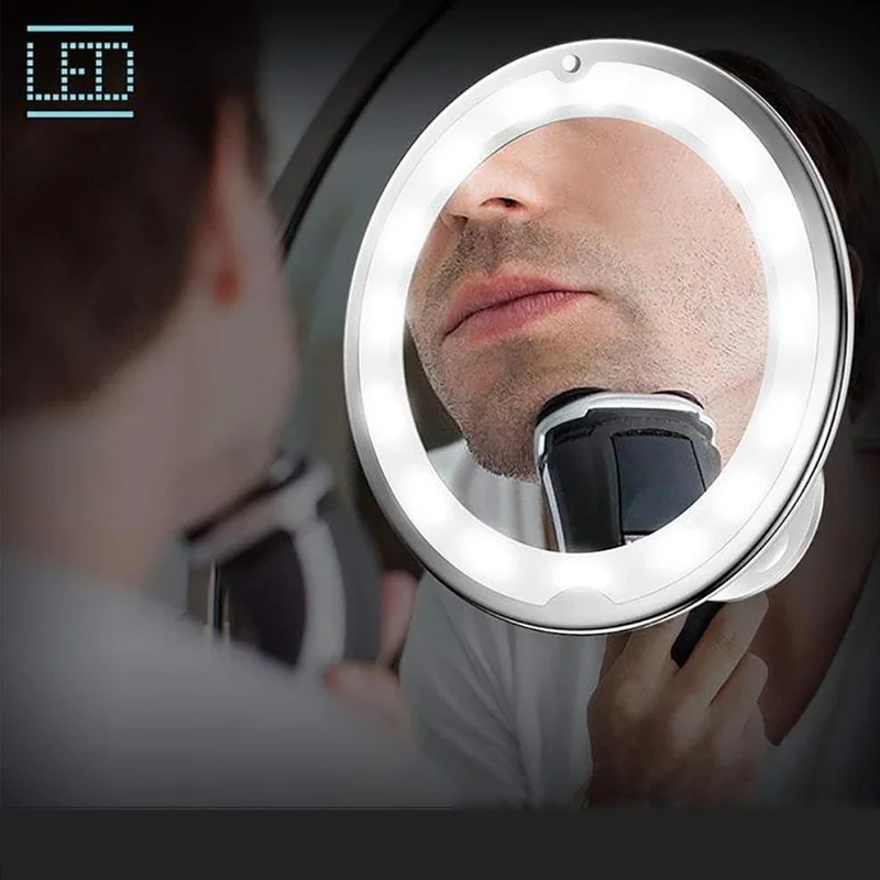 

10X 5X LED Mirror 360 Degree Adjustable Hose Bathroom Mirror Makeup Mirror with LED Light Vanity Mirror