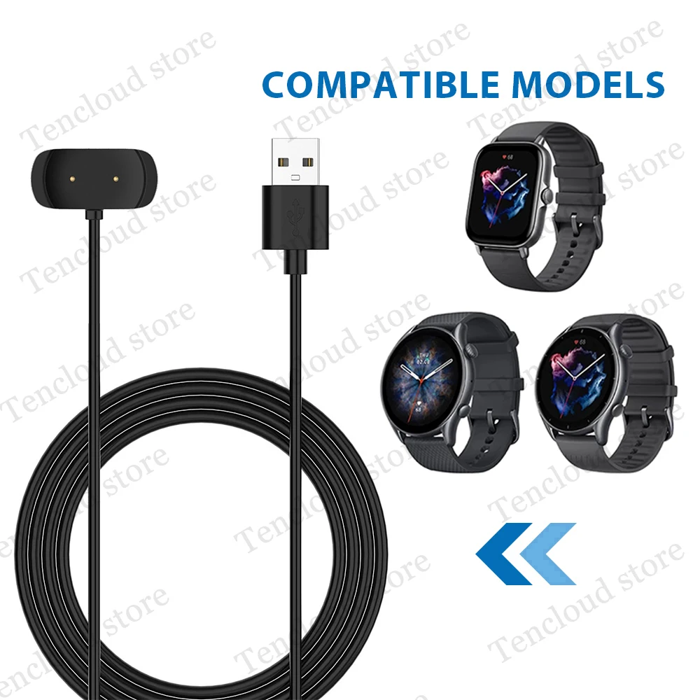 

USB-кабель для зарядки Amazfit GTR 3/GTR 3 Pro/GTS 3, зарядный кабель для Amazfit GTR 4/GTS 4/T-Rex 2, док-станция, аксессуары для часов