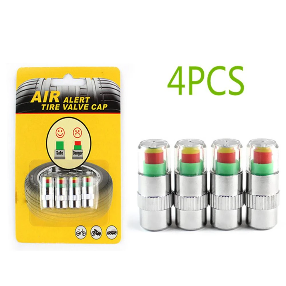 Car Tire Pressure Monitor Car Tire Pressure Sensor 4pcs/Lot 2.0/2.2/2.4 Bar 30/32/36 PSI Tire Pressure Monitor Pressure Gauge Cap Sensor Indicator Alert Monitoring Tools Kit
