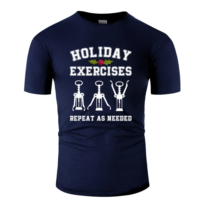 Men-Navy Blue Креативные базовые праздничные упражнения, Забавный Рождественский дизайн, футболка для мужчин, мужская одежда, мужская футболка с коротким рукавом, размер S-5xl, хип-хоп - Цвет: Men-Navy Blue