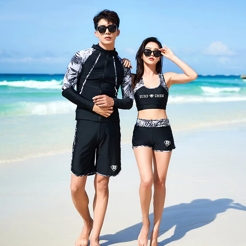Women's 5pcs Men 3pcs set Long Sleeve UV Sun Protection Rash Guard Full Body Basic Skin Wetsuit Swimsuit Hoodie Shirt Pants rash guard surfing swimsuit swimming pants