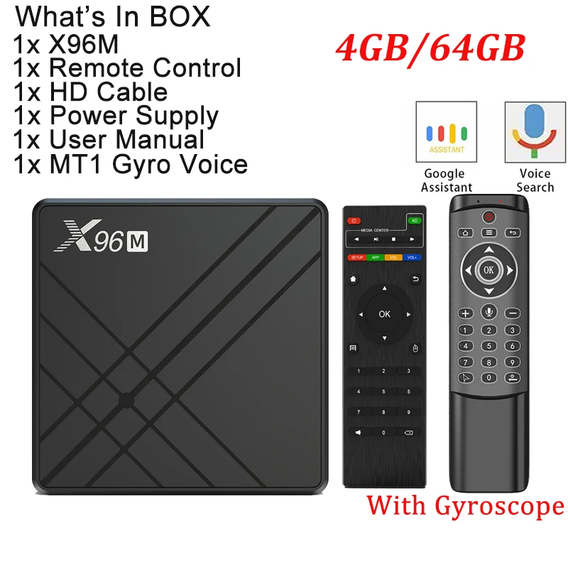 Новейший Смарт ТВ приставка Android 9,0 X96 M Allwinner H603 4 Гб ОЗУ 32 ГБ/64 Гб ПЗУ 6K 30FPS HD медиаплеер PK X96 мини макс - Цвет: 4G 64G With MT1