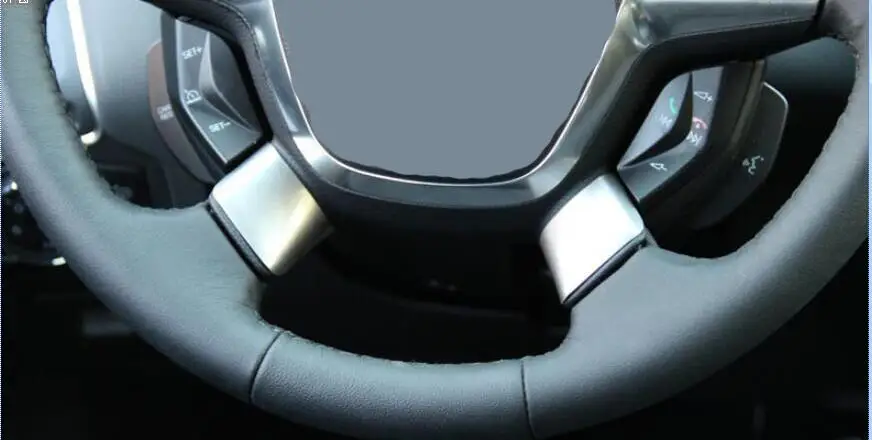ABS хромированная крышка рулевого колеса отделкой пайетками Стикеры для Ford Focus 3 Mk3 Kuga Escape 2012 2013 2 шт./компл