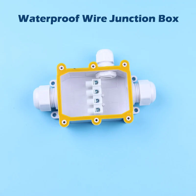 

IP68 White Waterproof Plastic Outdoor Cable Wire Connector Gland Electrical 3-Cable Junction Box with Terminal PC