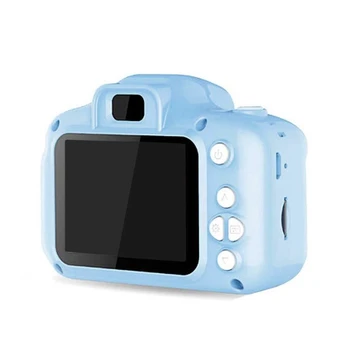 

Hd Screen Rechargeable Digital Mini Camera Kids Cartoon Cute Camera Toys Outdoor Photography Props for Child Birthday Gift-Blue