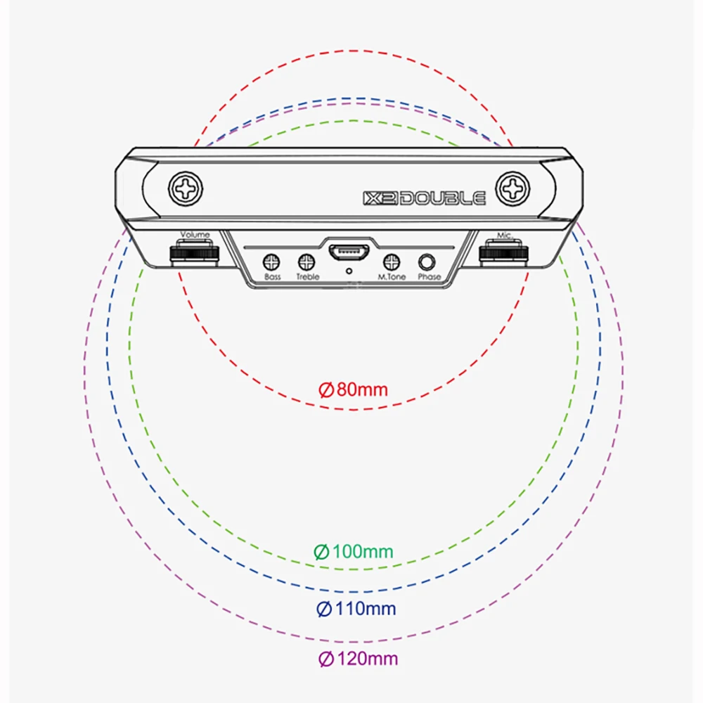 Двойной X0 классический акустический звукосниматель для фолк-гитары усилитель преобразователя звуковое отверстие двойной звукосниматель с громкостью+ регулировка микрофона USB зарядка