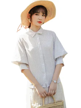 

The New Short Sleeve Blouse Women Casual Printing Summer Women Shirts Chiffon Button Up Blusas Mujer Women's Clothing YY50WB