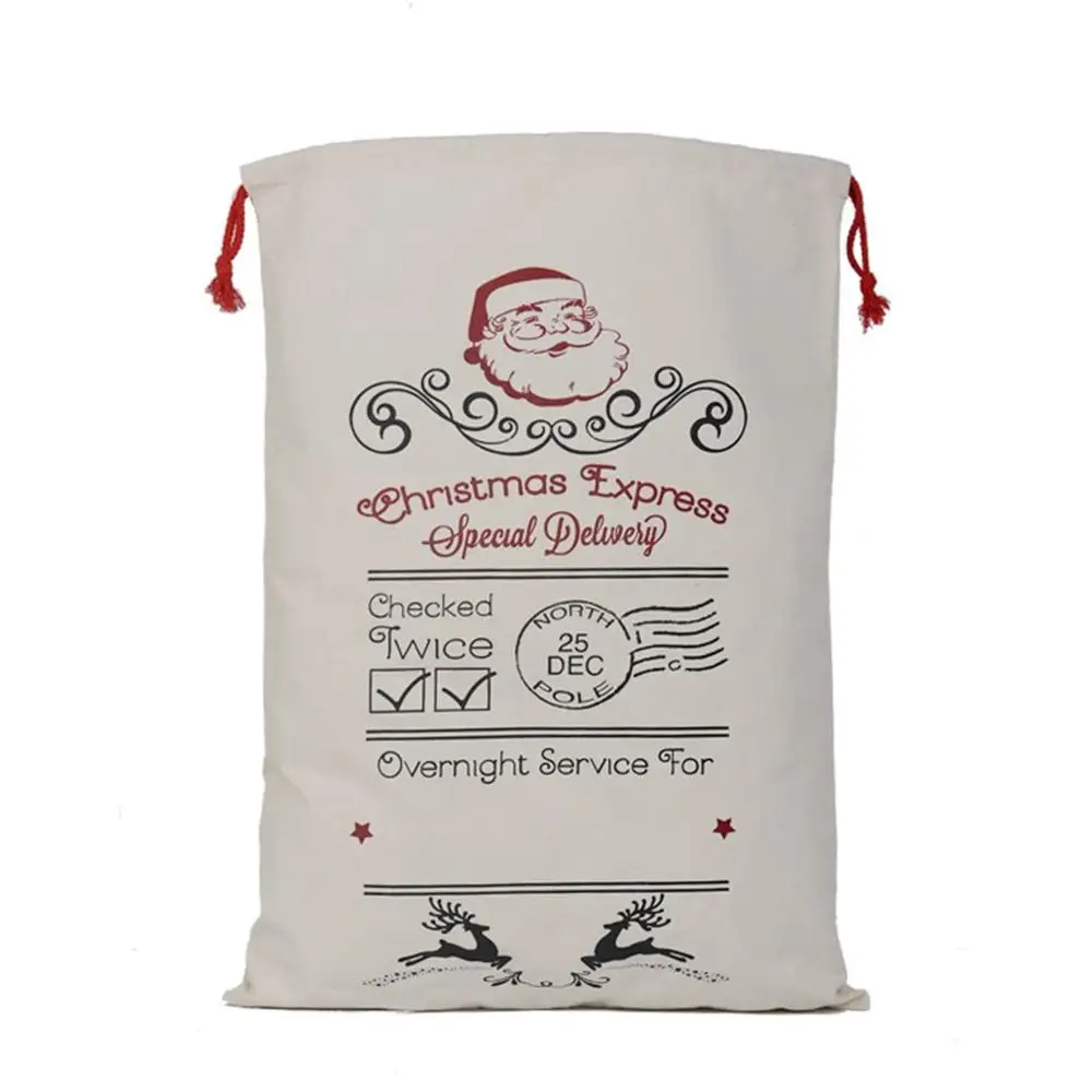 Style 4 Большой емкости Рождественская сумка Санта-Клауса Хлопок Олень Navidad держатели для подарков сумка для хранения конфет рождественские украшения для дома ребенок - Цвет: Style 4
