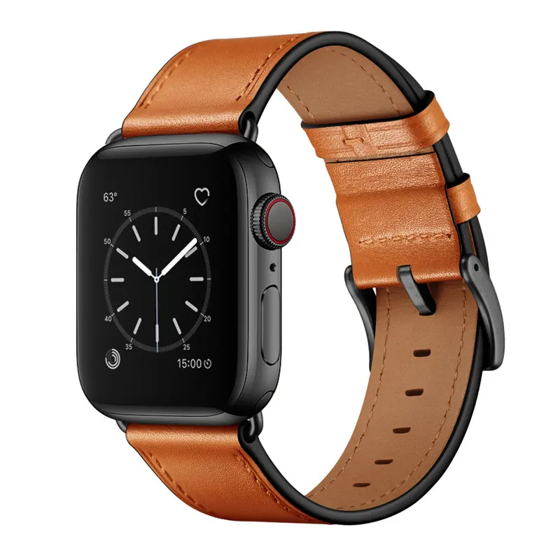 Ремешки для наручных часов для Apple Watch, 44 мм, 40 мм, серия 5/4, натуральная кожа, браслет для iWatch, ремешок 42 мм, 38 мм, серия 3/2/1