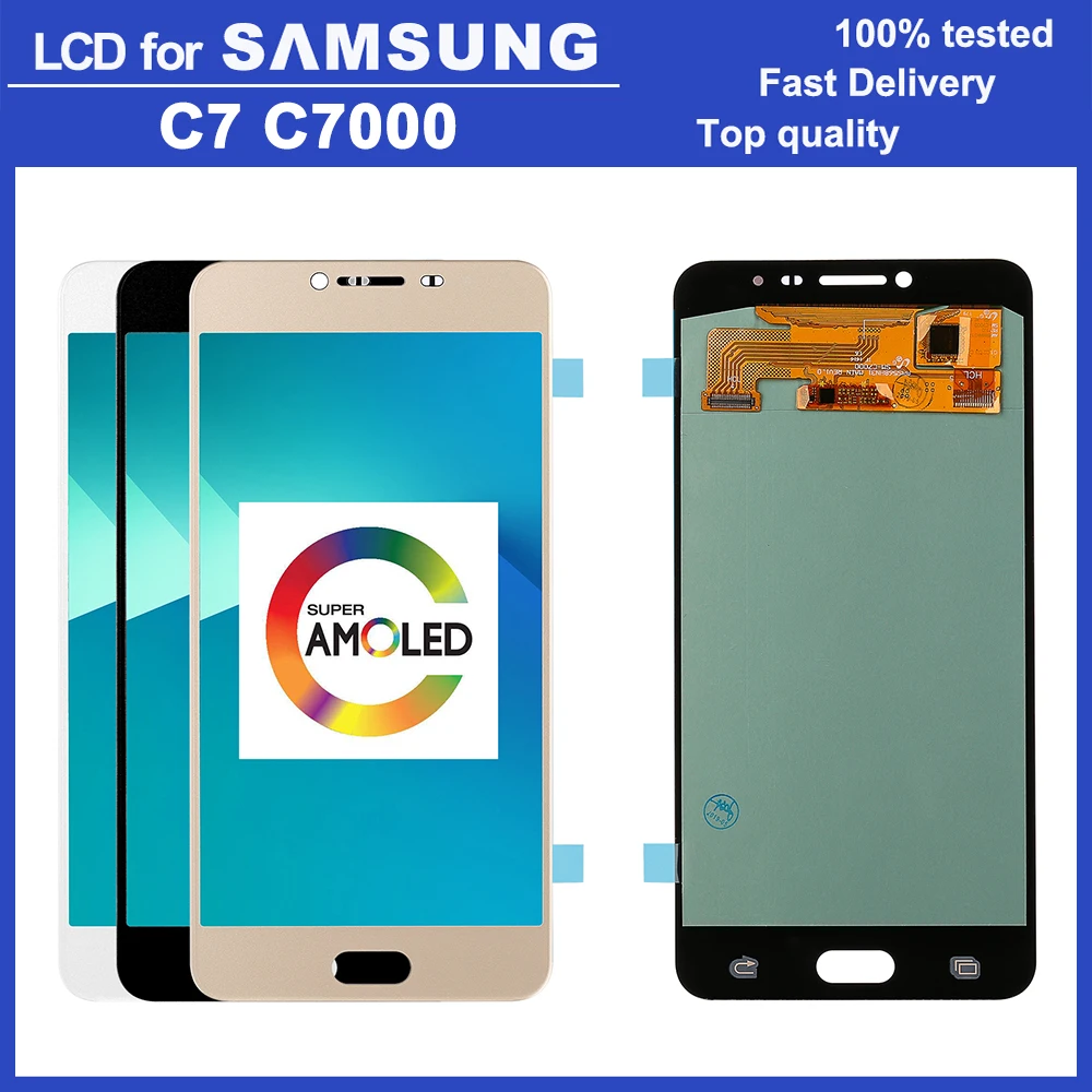 

Super AMOLED 5.7" LCD Screen for Samsung Galaxy C7 C7000 LCD Display Touch Digitizer Assembly C7 SM-C7000 LCD Replacement Parts