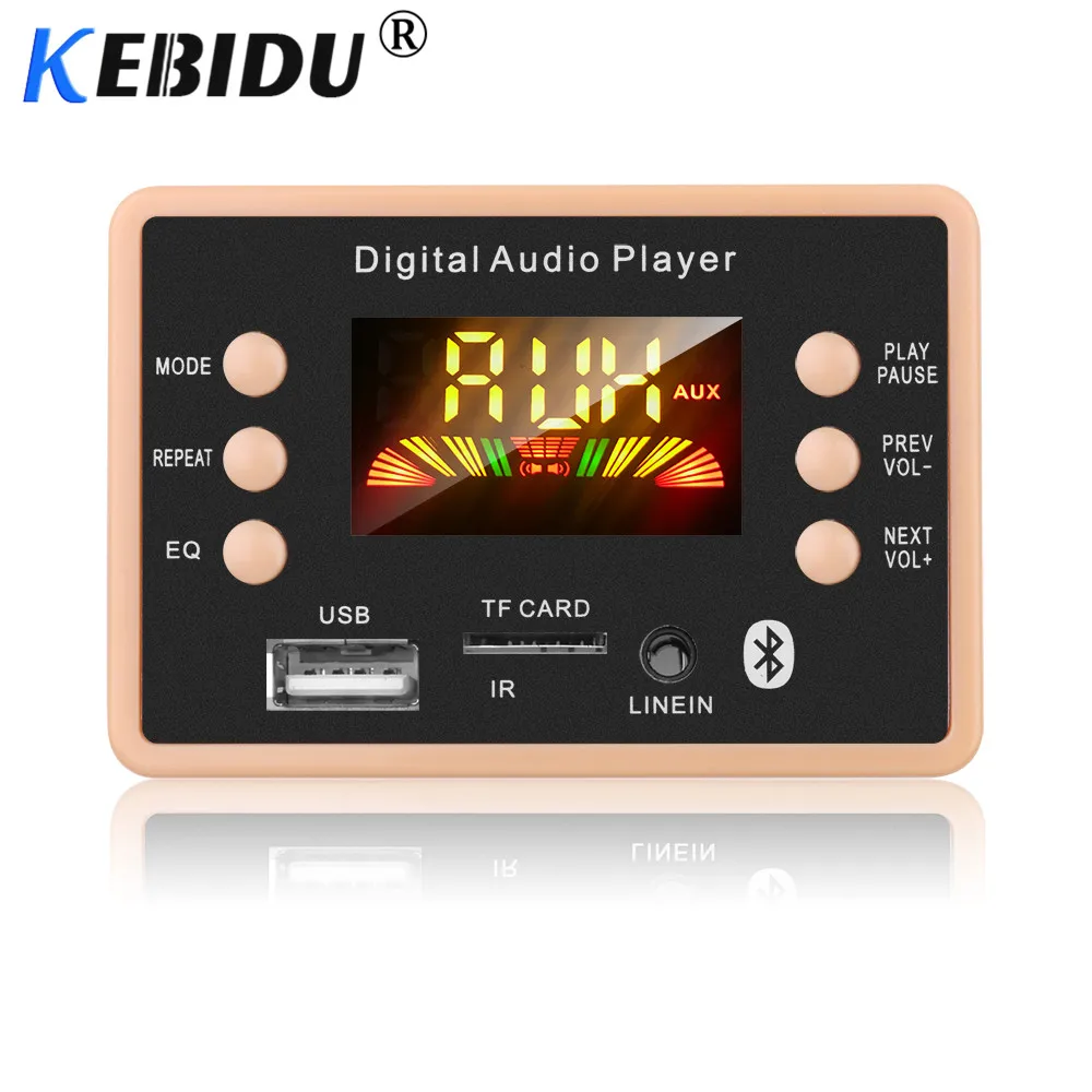 Kebidu 5V 12V MP3 декодер, декодирующая плата модуль Bluetooth 5,0 в машину с USB, туманный распылитель, MP3 плеер WMA, WAV, слот для карт TF/USB/плата FM модуль