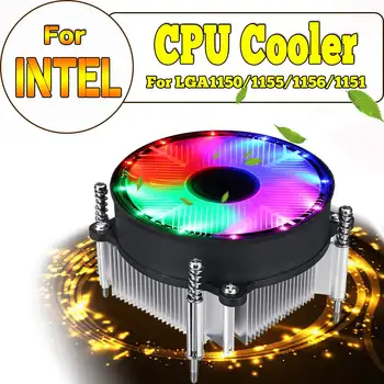 

LED CPU Cooler Fan Silence Cooling Fan 3PIN PC Computer Case Cooler Fan RGB Radiator Heatsink For Intel 115X 1150 1155 1156 1151