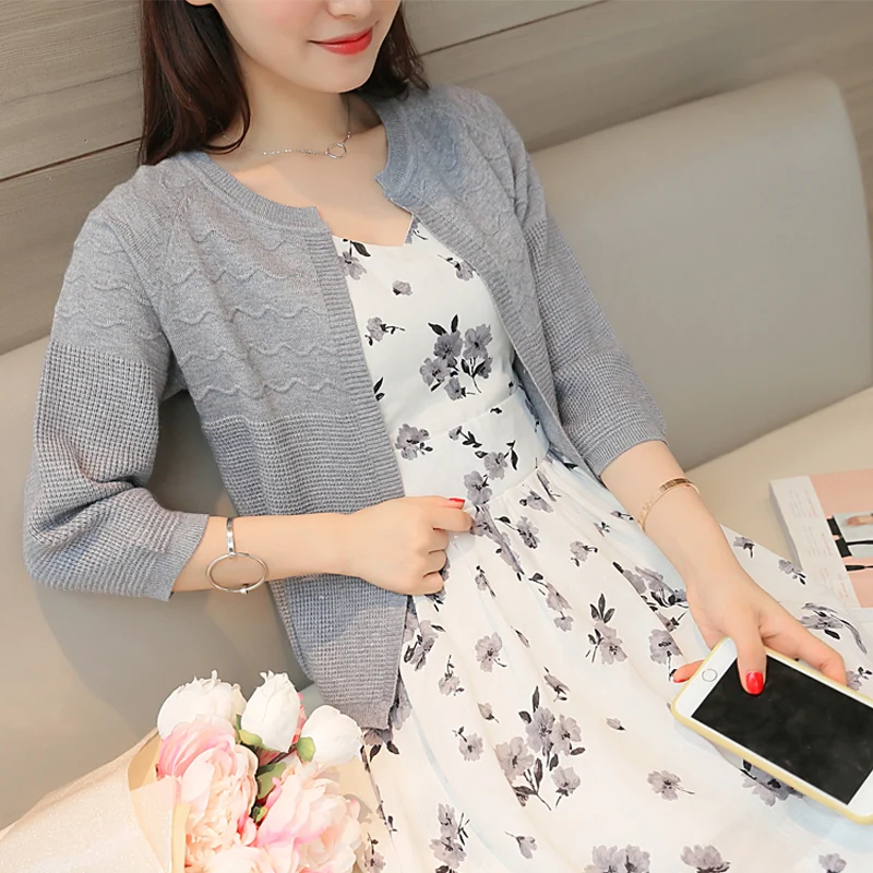 G OHCLOTHING женский свитер в Весна и осень, Новинка Короткие свободного покроя, бэк куртка-кардиган - Цвет: G