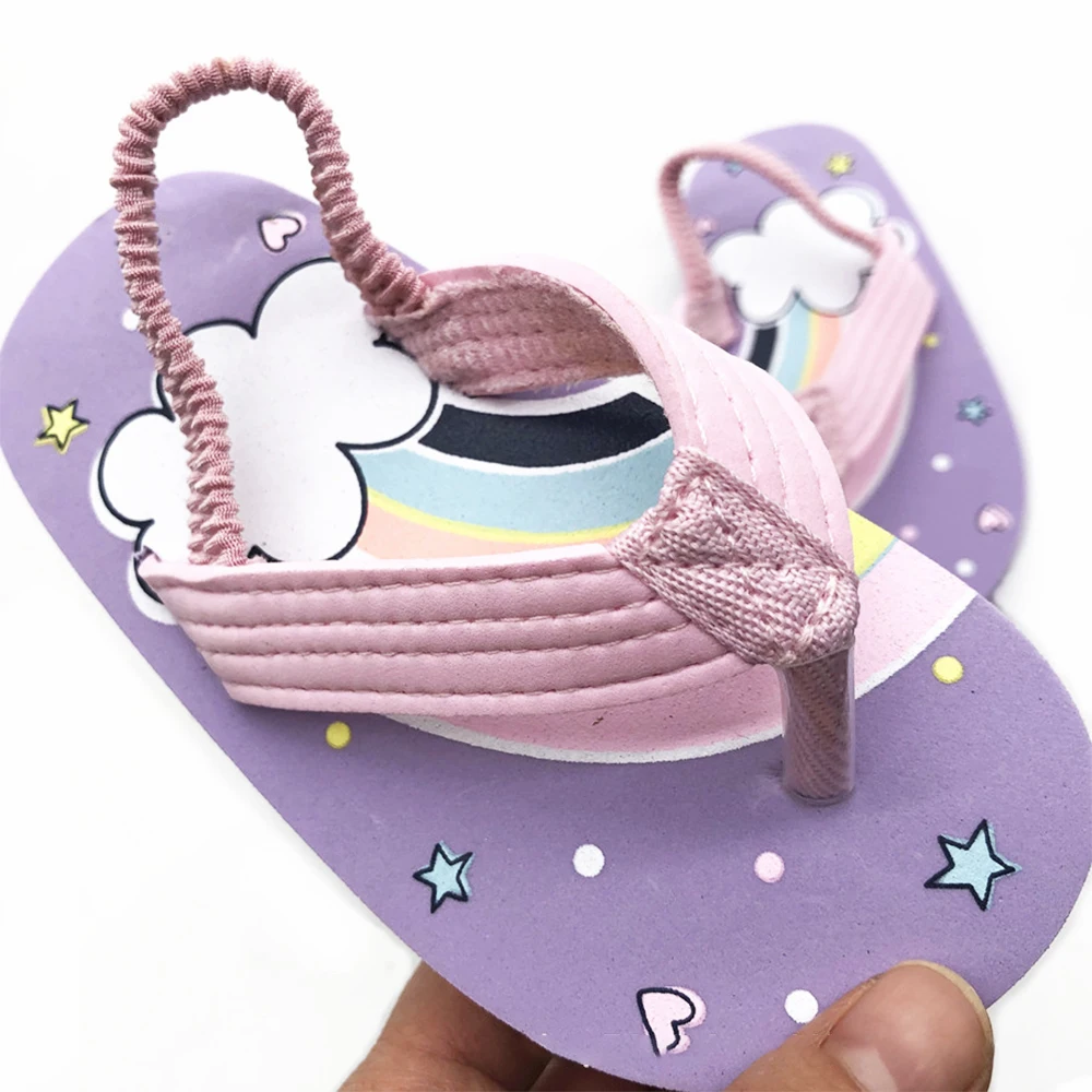 Toddler EVA Slippers Lovely Cartoon Tightness Beach Shoes for 1-6 Years Kids Boys Girls Light Soft Slip Slipper