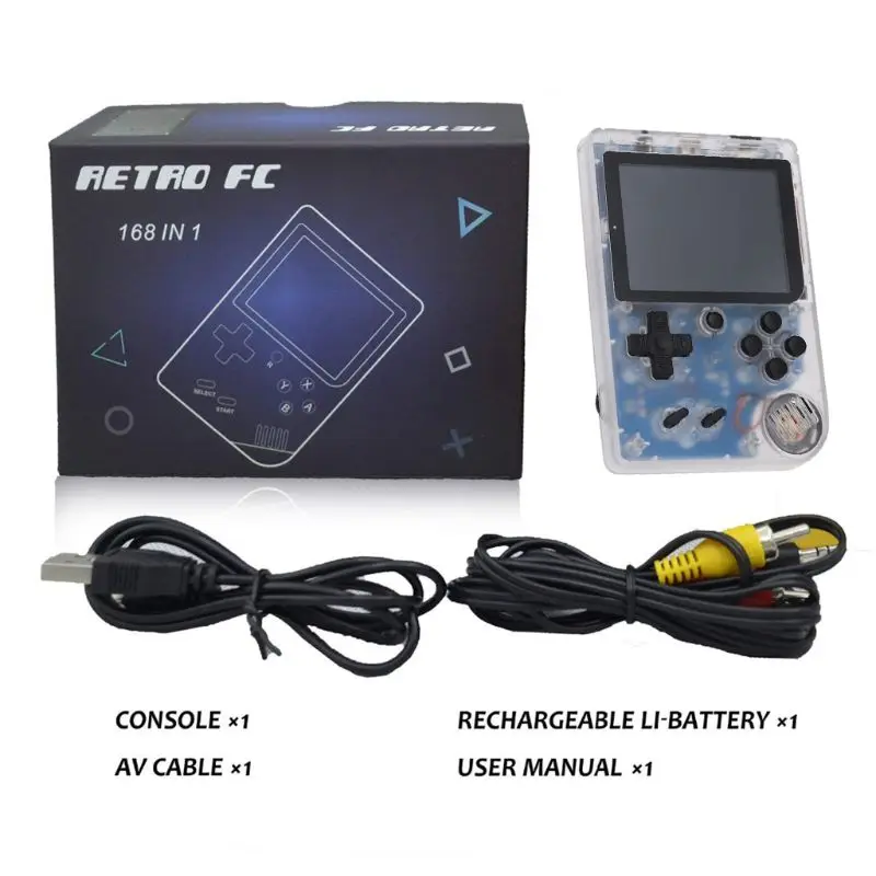 1 Набор 3,0 дюймов 8 бит классическое видео для детей ретро мини портативная игровая консоль плееры встроенные 168 игры