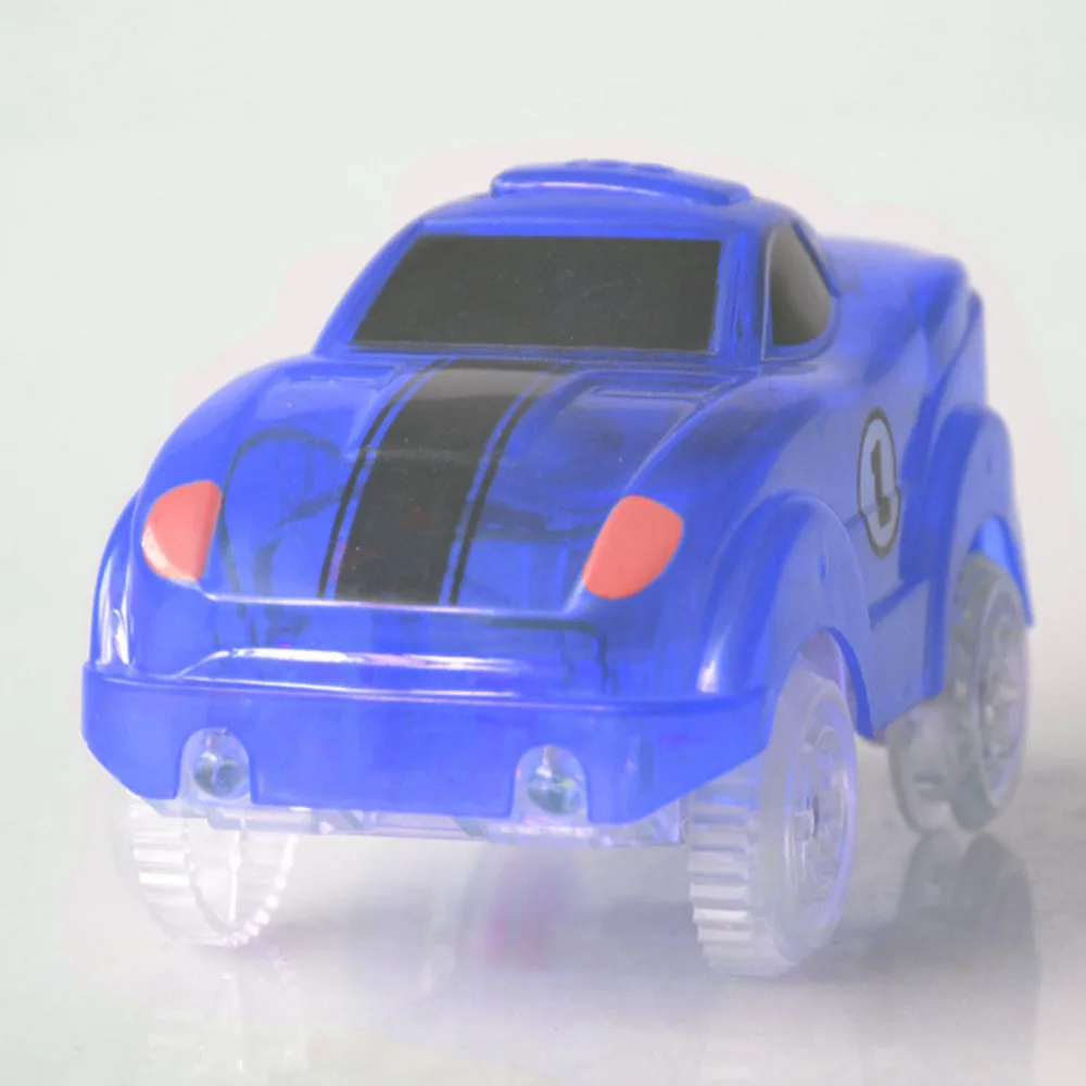 Мигающий свет электронный автомобиль игрушечный автомобиль волшебный Racing Glow трек Набор Обучающие Блок для маленьких Малыш Весело играя Крытый - Цвет: 1-Blue