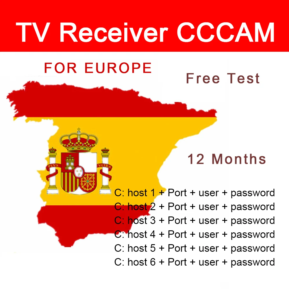 

GTmedia-receptor de TV CCCAMs HD DVB-S2, lÃ­neas de EspaÃ±a por 1 aÃ±o, compatible con GTmedia V8 Nova, V7S, V9, Freesat V7, prueba