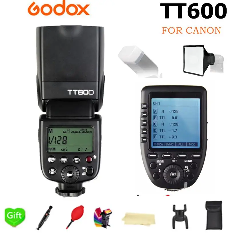 Godox TT600 GN60 2,4G Беспроводная ttl HSS Вспышка Speedlite+ X1T-C Xpro-C триггер для Canon 1100D 1000D 7D 6D 60D 50D 600D - Цвет: Red