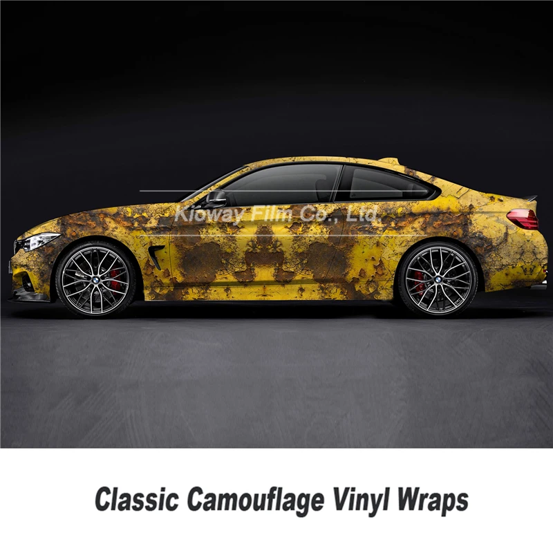 Classic Camo Vinyl Rust Vinyl Foil Bubble Free Wrapping Film Print Rust