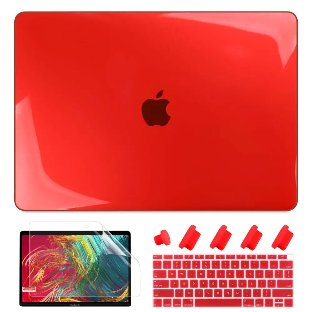 Crystal Red Матовый Кристальный пластиковый жесткий чехол для MacBook Pro Pro retina 13 15 дюймов A1706/A1707 Touch Bar New Air 13A1932 - Цвет: Crystal Red