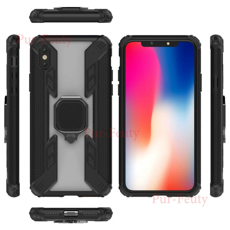 Чехол для Apple IPhone X S Силиконовый Броня бампер ударопрочный металлический кольцо сверхмощная защита модная задняя крышка для Apple IPhone X