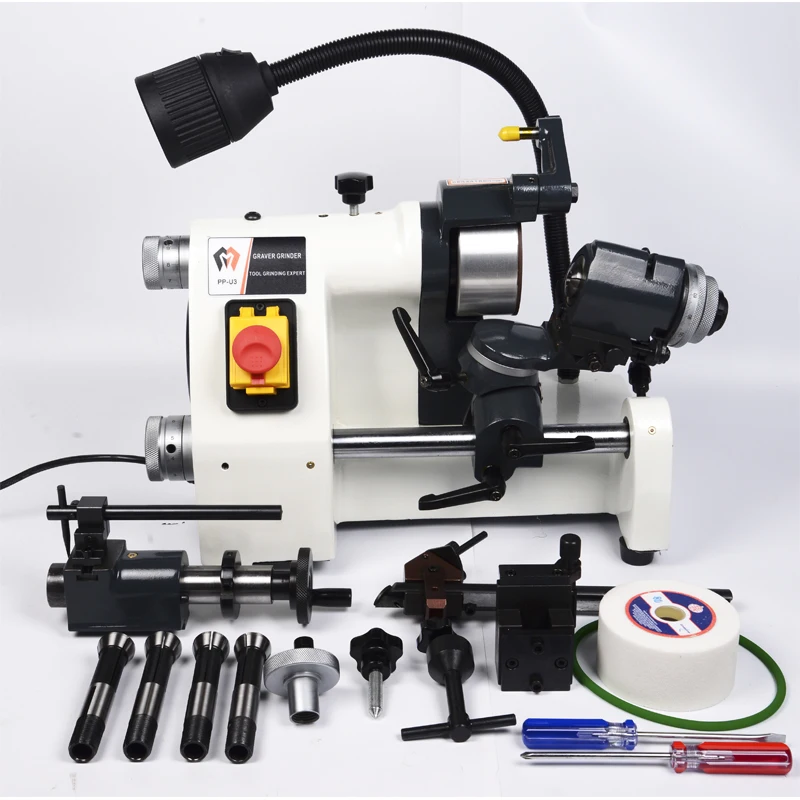 CE 220V U3 R8 Collets Universal Cutter Grinder Drill Sharpener Sharpening Machine for End Mill Twist Drill Cutter Grinding Tool 2