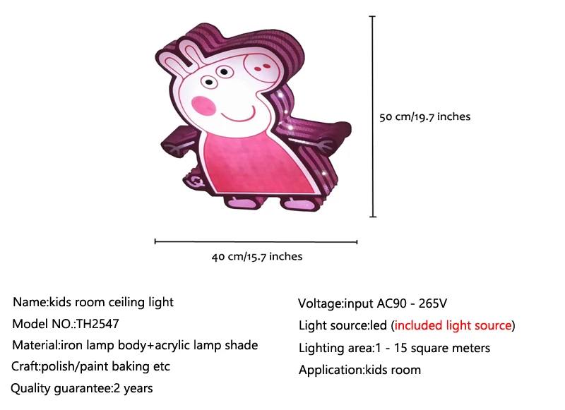 Современный светодиодный потолочный светильник с изображением милой свинки из мультфильма для девочек-принцесс, детей, детей, детская комната, спальня, Детский Светильник ing