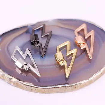 

10Pcs, DIY Jewelry Making Supplies Lightning Shape Fastener Spiral Hooks Pendant Metal Clasp Accessories For Fashion Jewelry