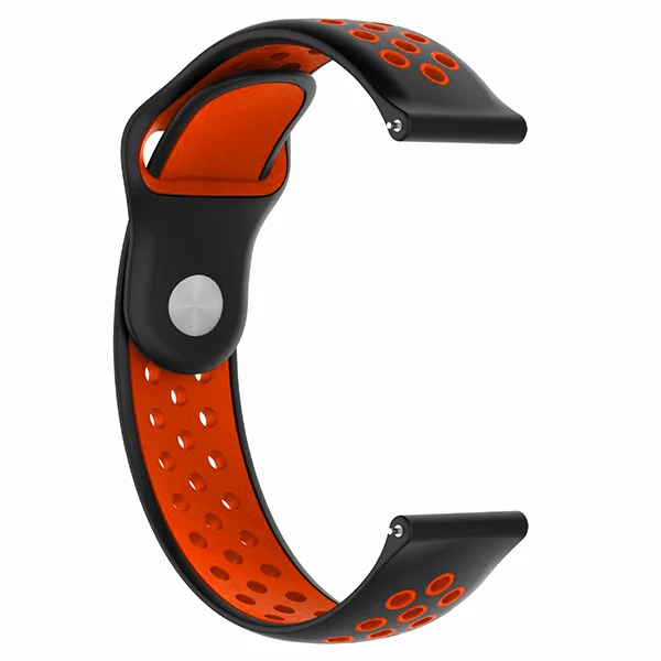 HANGRUI 20 мм 22 мм мягкий силиконовый двухсторонний Браслет Для Xiaomi Huami Amazfit Bip Amazfit GTR 47 мм 42 мм силиконовый сменный ремешок - Цвет: Black Red 1