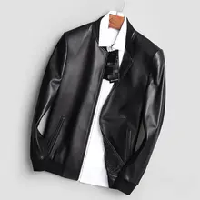 YOLANFAIRY, натуральная кожа, мужская куртка из натуральной овчины, кожаная куртка-бомбер, весна-осень размера плюс, пальто MC17C094 MF596