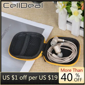 

Square Hard Case Storage Bag for Earphone Key Mobile Phone Data Cable Charger with Mesh Pocket Zipper Organizer Portable Zip