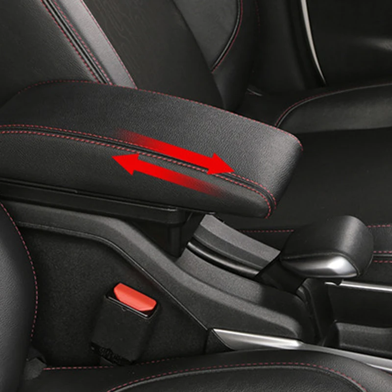 Для peugeot 2008 подлокотник коробка+ 3Usb черный кожаный центр ящик для хранения модификации